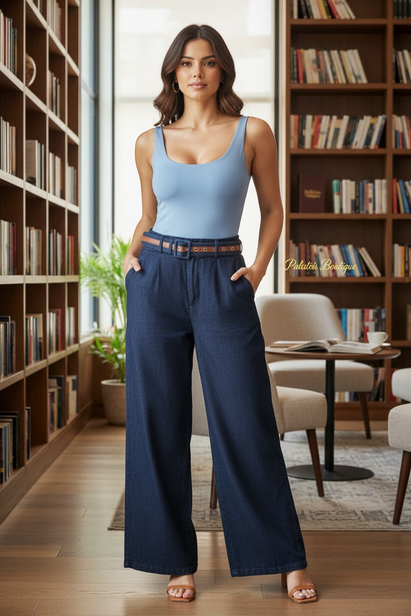 Denim Pants , Belted