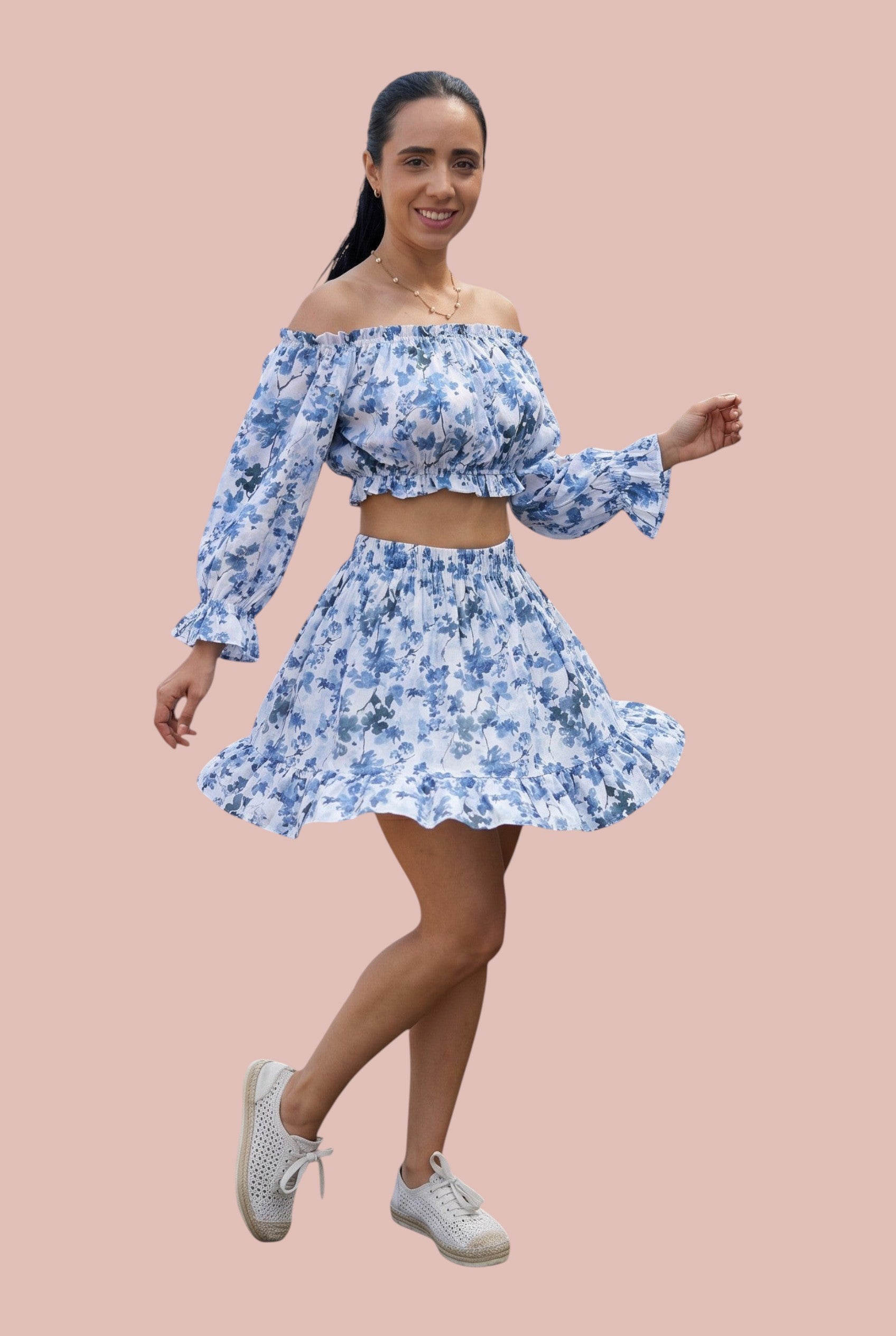 Fresh Feel Skirt Set - Blue 