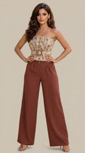 Strapless Belted Peplum Top