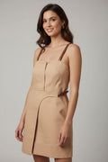 Mini dress khaki elegante y moderno.
